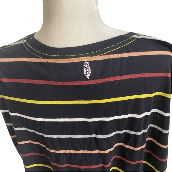 NWOT Free People Movement Rising Tide Printed Tee Black Striped Combo Size M - Picture 9 of 10